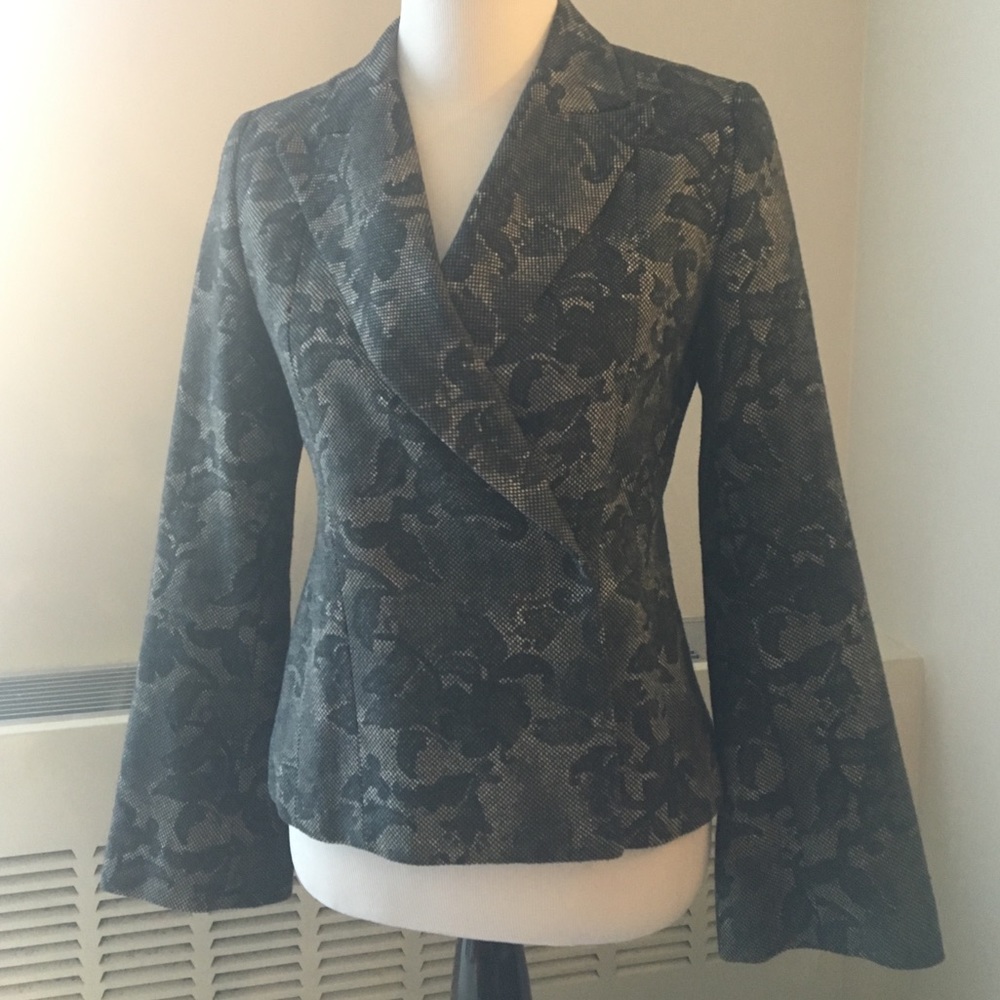 H&M Jacquard Floral Baroque Pattern Jacket Size 6